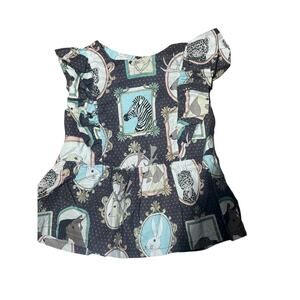 Thread Beautifully Handmade Top Sz 3 Michael Miller Animal Portraits Boutique